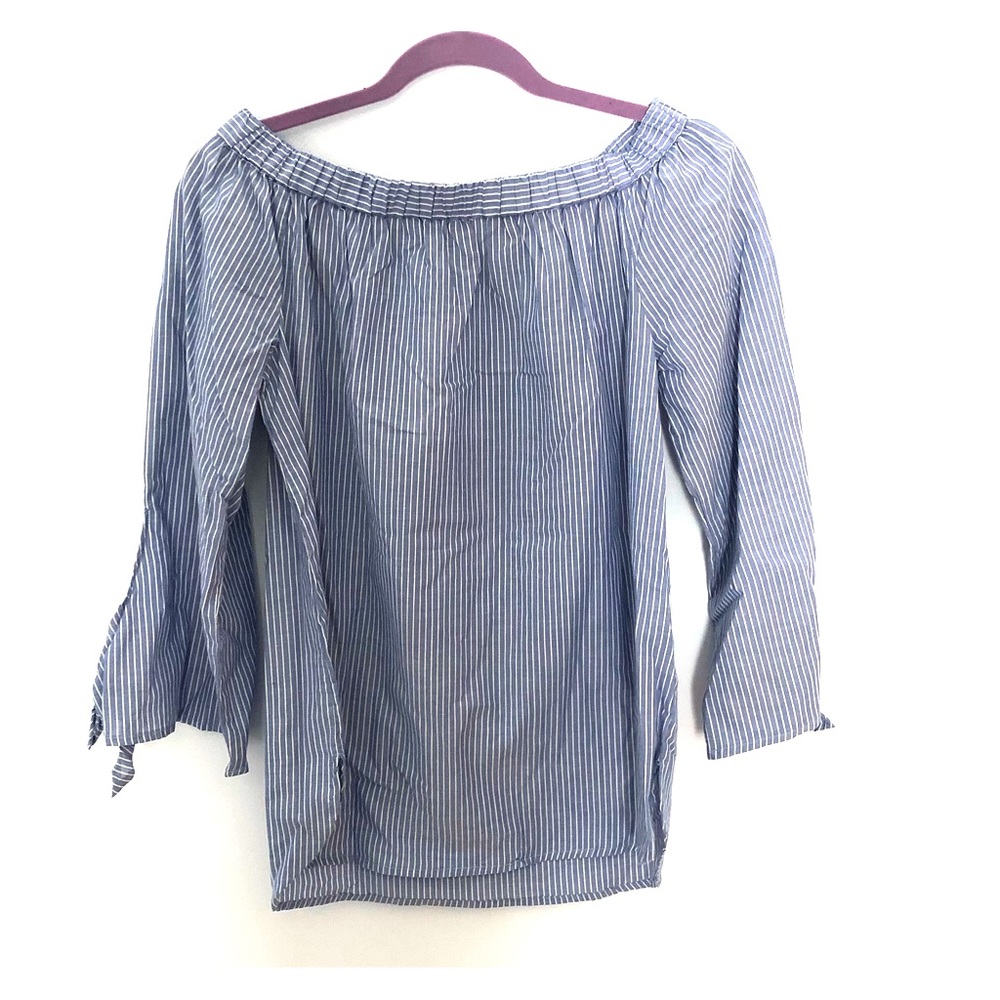 Off the Shoulder Striped Blouse